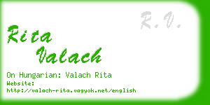 rita valach business card